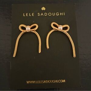 Lele Sadoughi Gold Bow Earrings